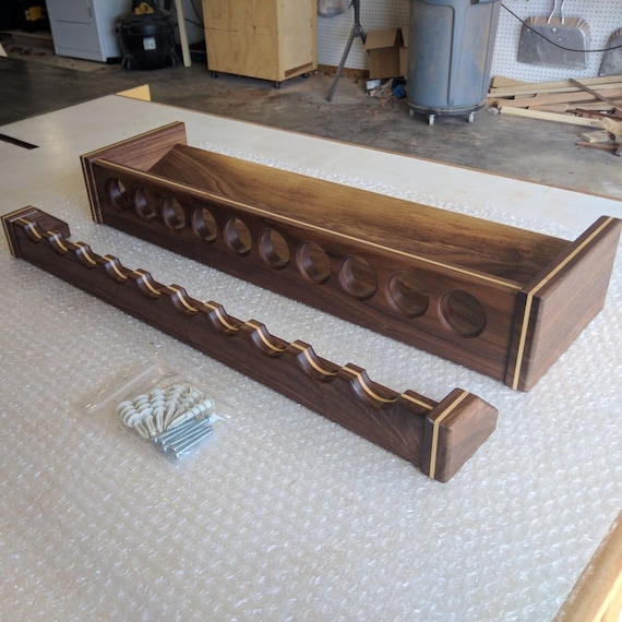 Fishing Rod Rack, Walnut With Maple Inlay, Fathers Day Present for