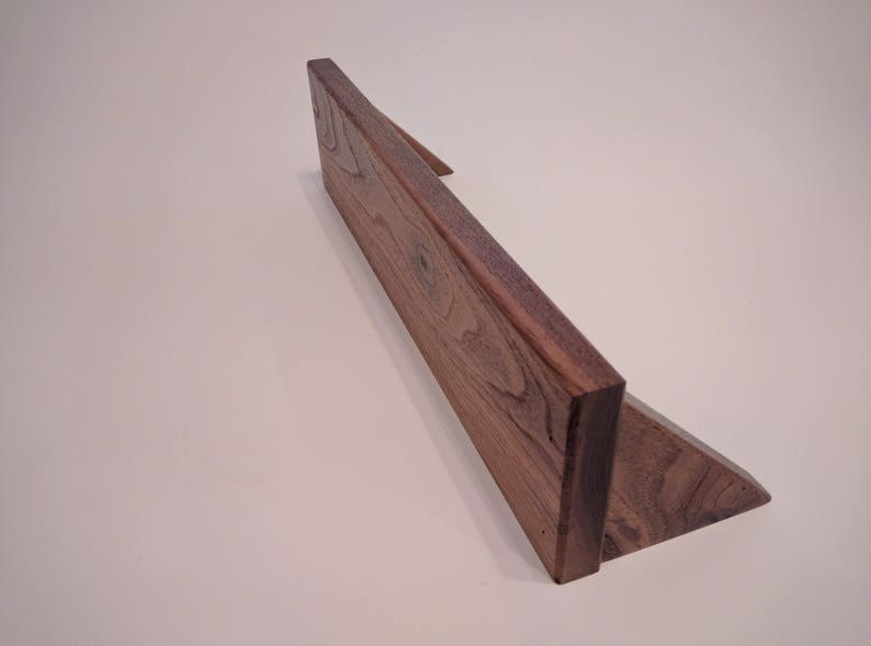 16 inch Walnut Shelf Simple Shelf Keyhole Mount Wall Hanging Etsy