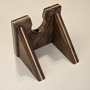 Walnut Baseball Bat Wall Hanger with Maple Inlay