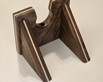 Walnut Baseball Bat Wall Hanger with Maple Inlay