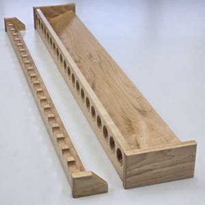 Maple Wall Mount Fishing Rod Rack, 42 Inch Tackle Storage Display