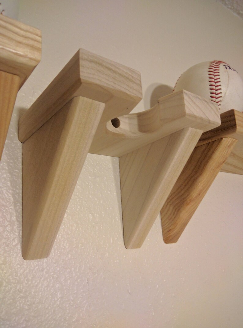 Baseball Bat Wall Hanger Solid Poplar Wood Unfinished Etsy