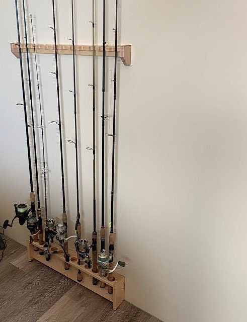 Fishing Rod Rack, Solid Maple, Any Size Wall Mount Pole Holder, Gift for  Fisherman, Husband, Dad, Grandpa, Son -  Israel
