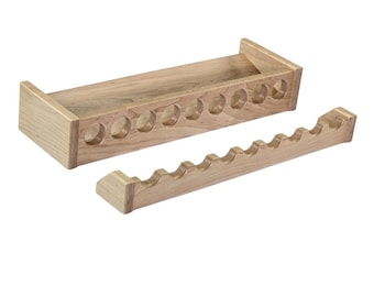 Maple Fishing Rod Rack, Wall Mount Vertical Pole Storage