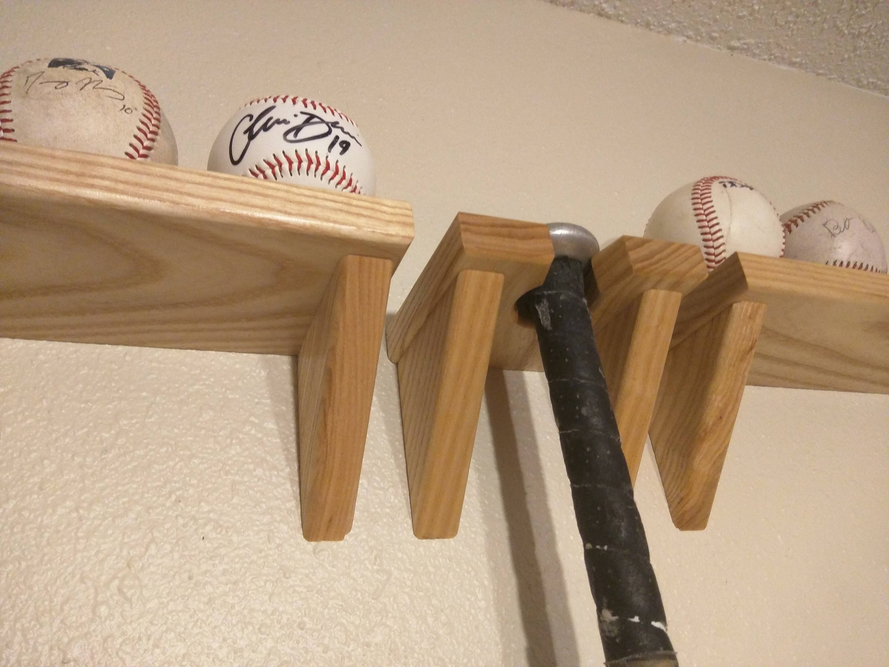 micro los van Adviseur Baseball Bat Wall Hanger Solid Ash Wood Softball Bat Hook - Etsy België