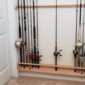 vertical wall mount fishing rod holders