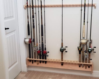Wall Mount Rod Rack, Fishing Pole Holder, Large Tackle Organizer, Fathers  Day Gift for Fisherman, Birthday Present for Dad, Grandpa, Uncle -  UK