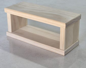 Unfinished Pine Wood Cubby Shelf, Double Wall Shelf