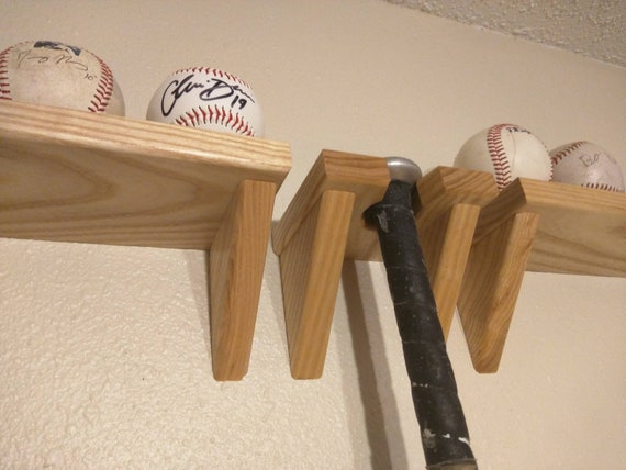 Baseball Bat Wall Hanger Solid Ash Wood Softball Hanging - Hang Baseball Bat On Wall