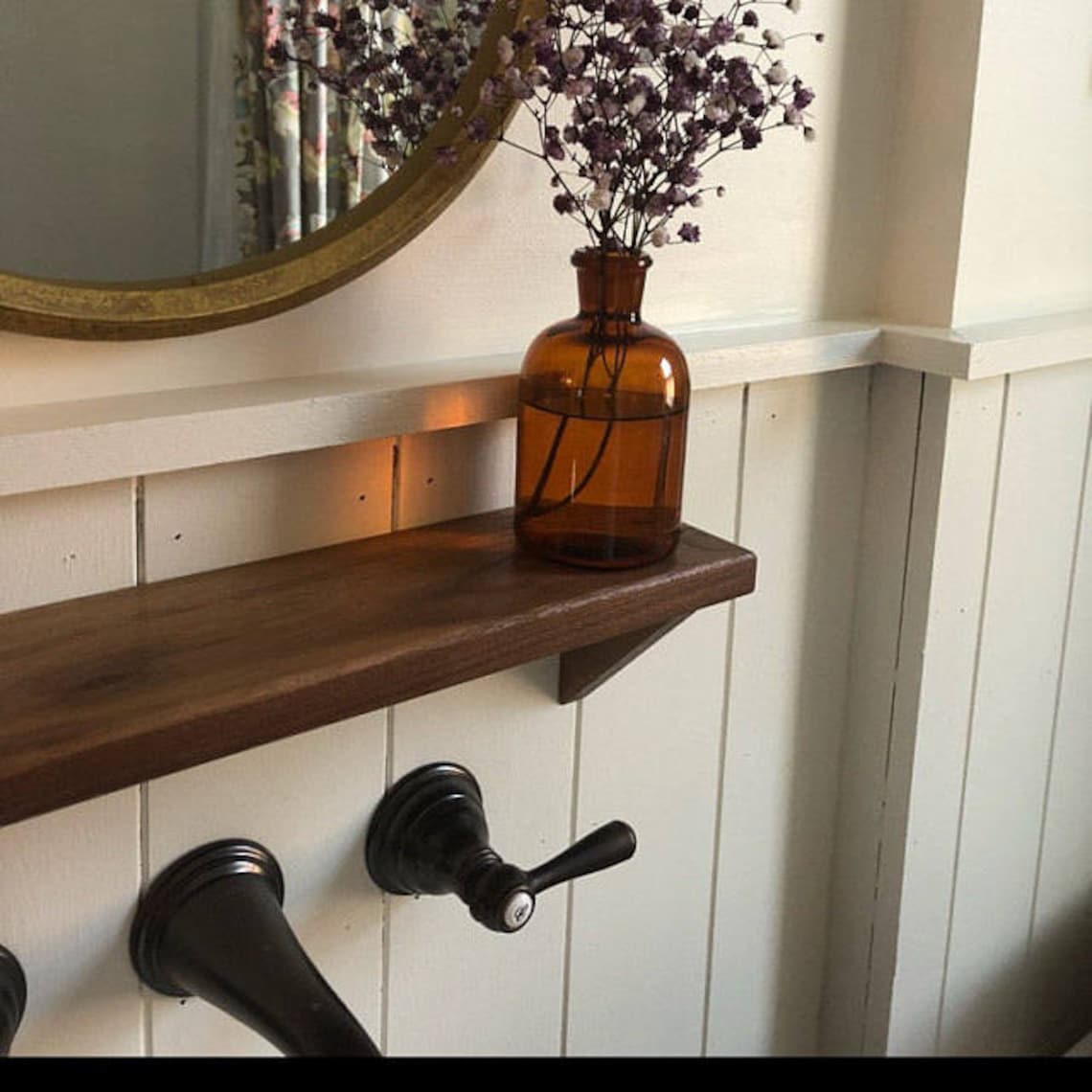 Solid Walnut Wood Shelf Elegant Home Decor Exquisite Quality Etsy