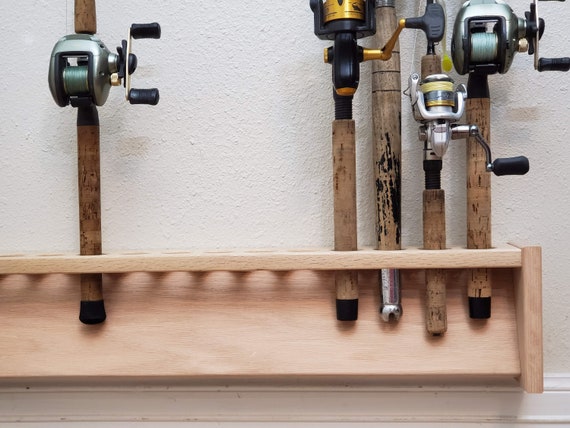 Wall Mount Rod Rack Fishing Pole Holder Large Tackle Organizer