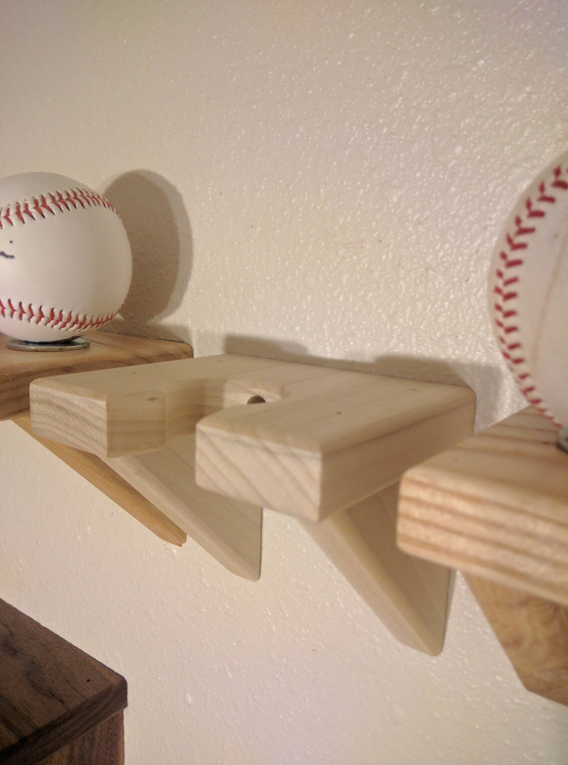 Baseball Bat Wall Hanger Solid Poplar Wood Unfinished Etsy