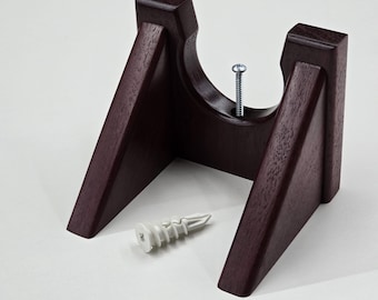 Classical Guitar Hanger in Solid Purple Heart Wood, Exotic Instrument Wall Mount