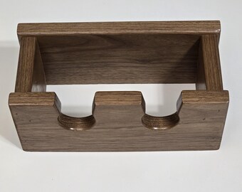 Two Bat Display Baseball Trophy Shelf in Walnut