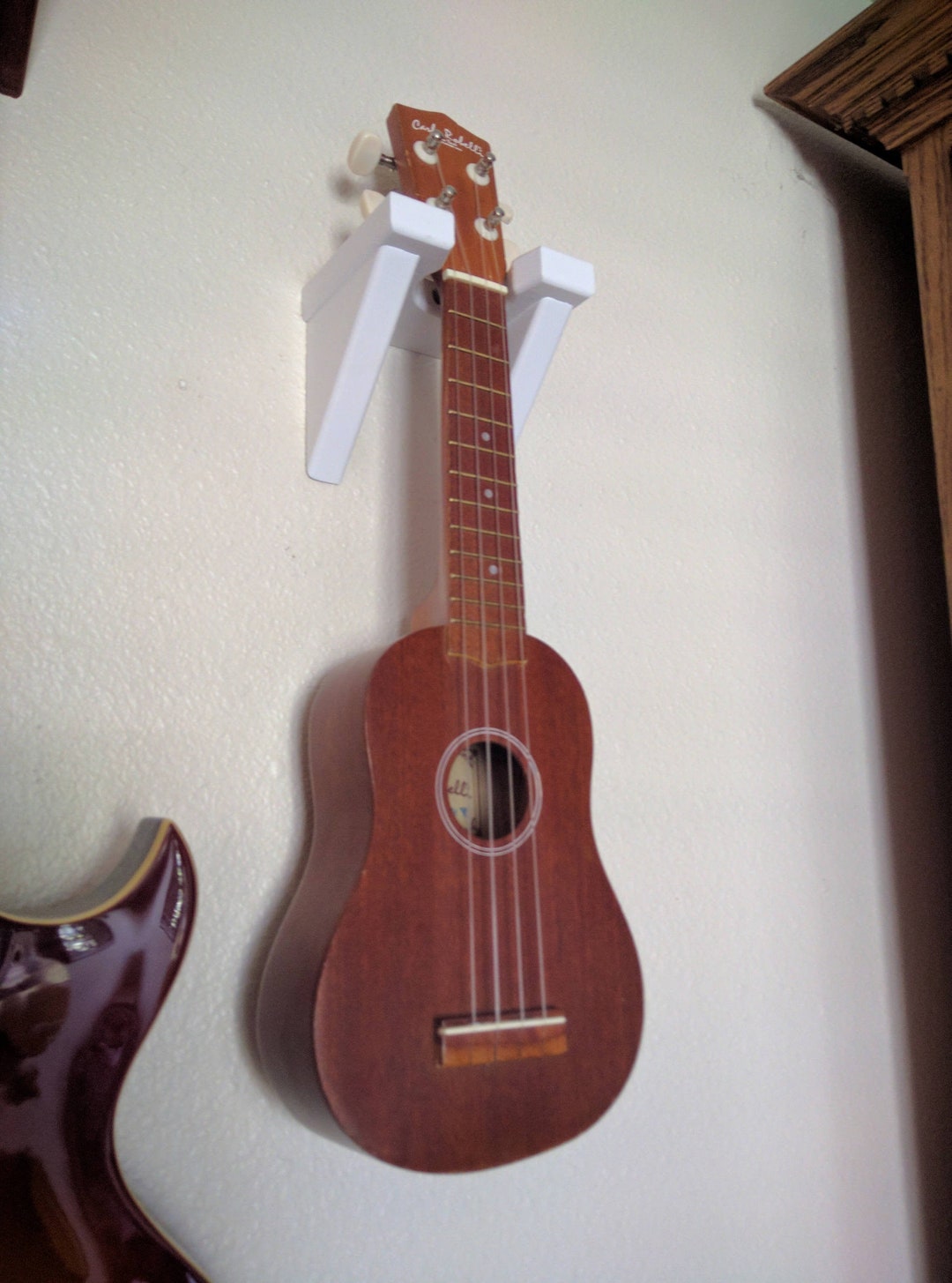 White Ukulele Wall Hanger Vertical Mount Mandolin Hook Etsy