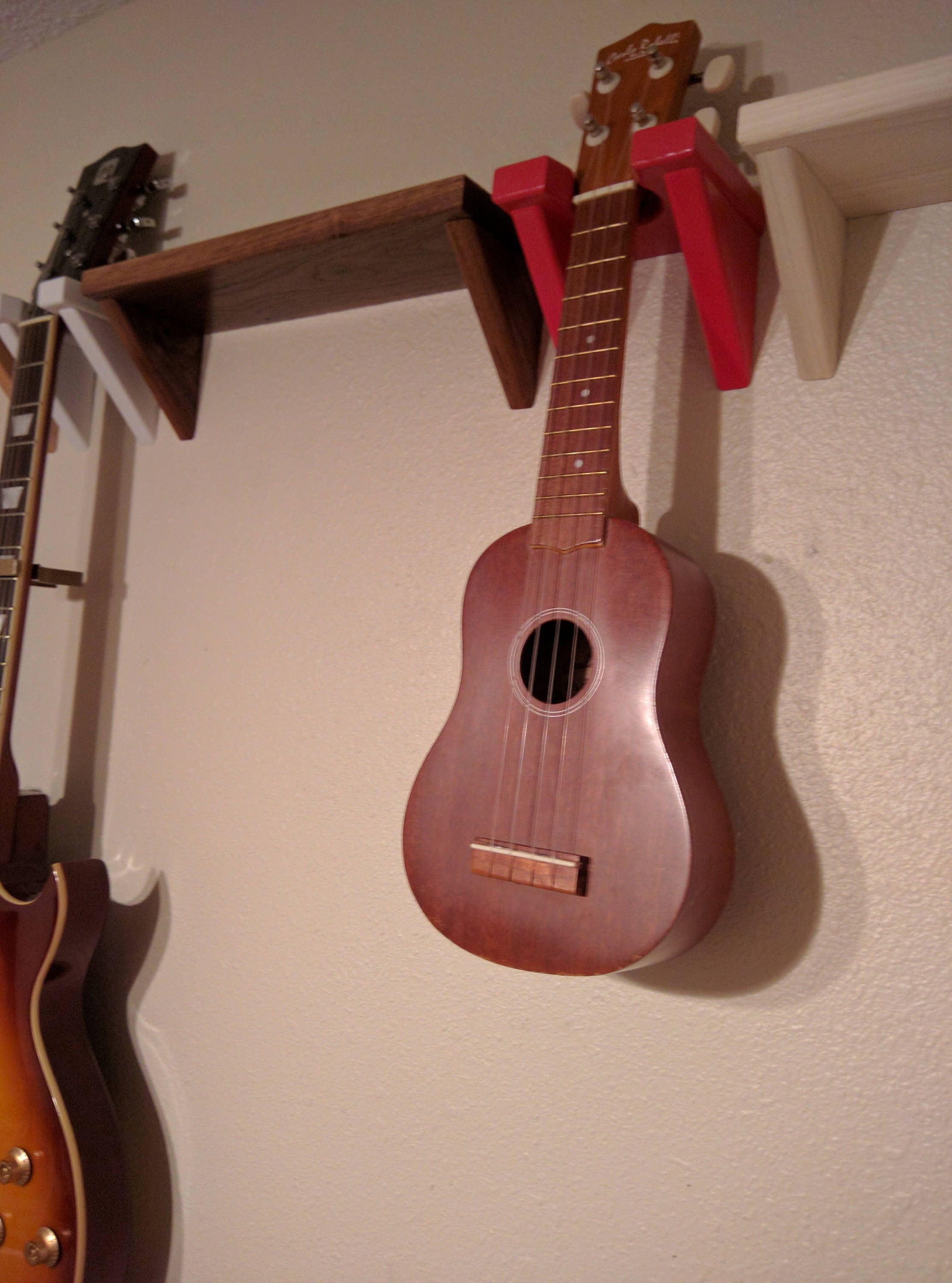 Red Ukulele Hanger Mandolin Wall Mount Colorful Instrument Etsy