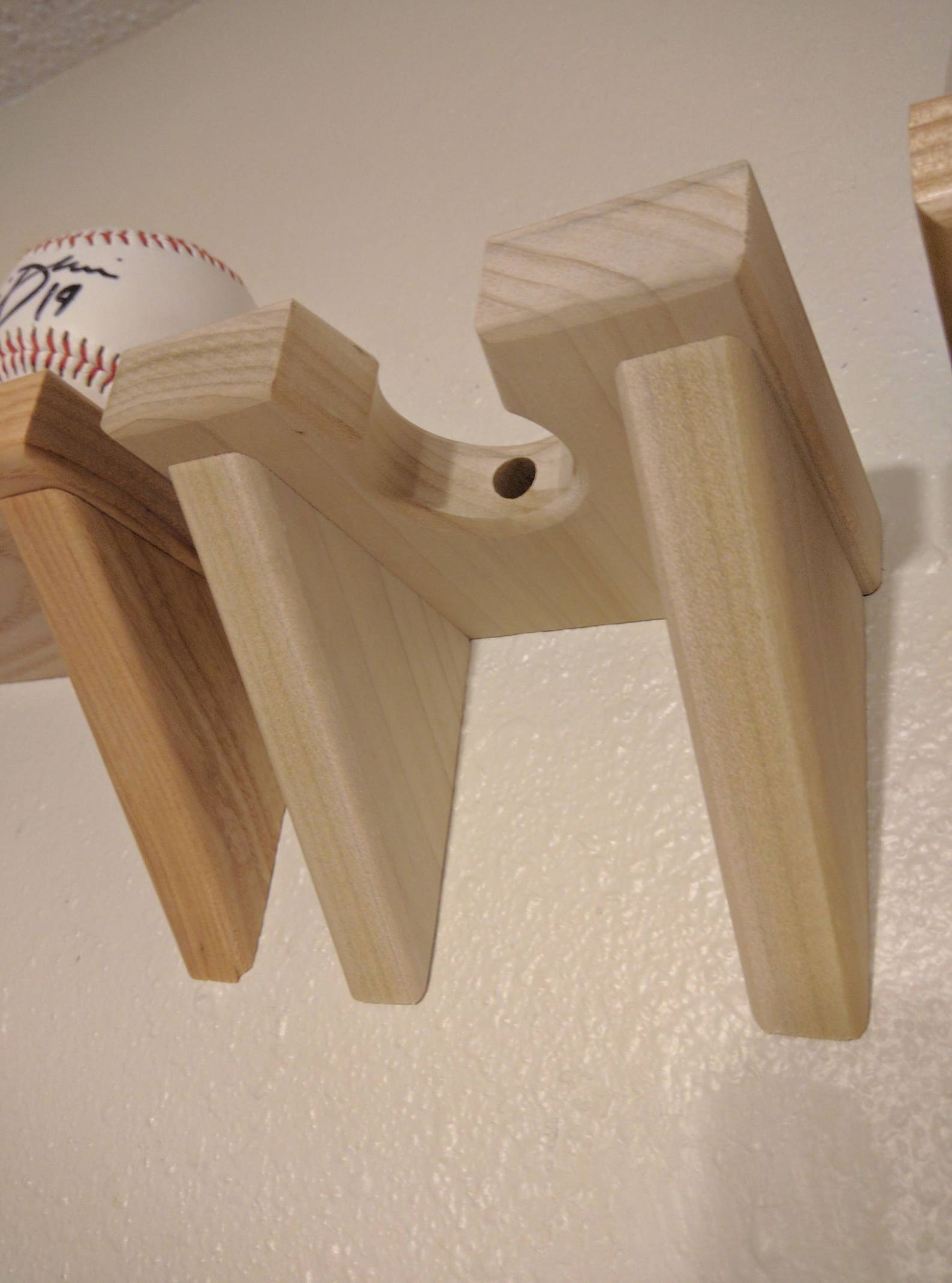 Baseball Bat Wall Hanger Solid Poplar Wood Unfinished Etsy