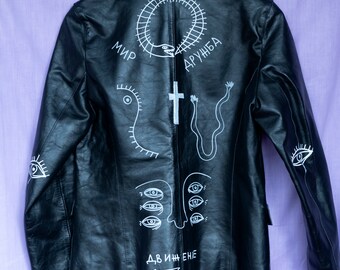 Upcycled Vintage Lederjacke Unisex - Main Image