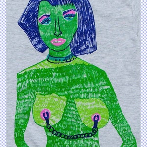 T-shirt with the print Nipples Queen image 4