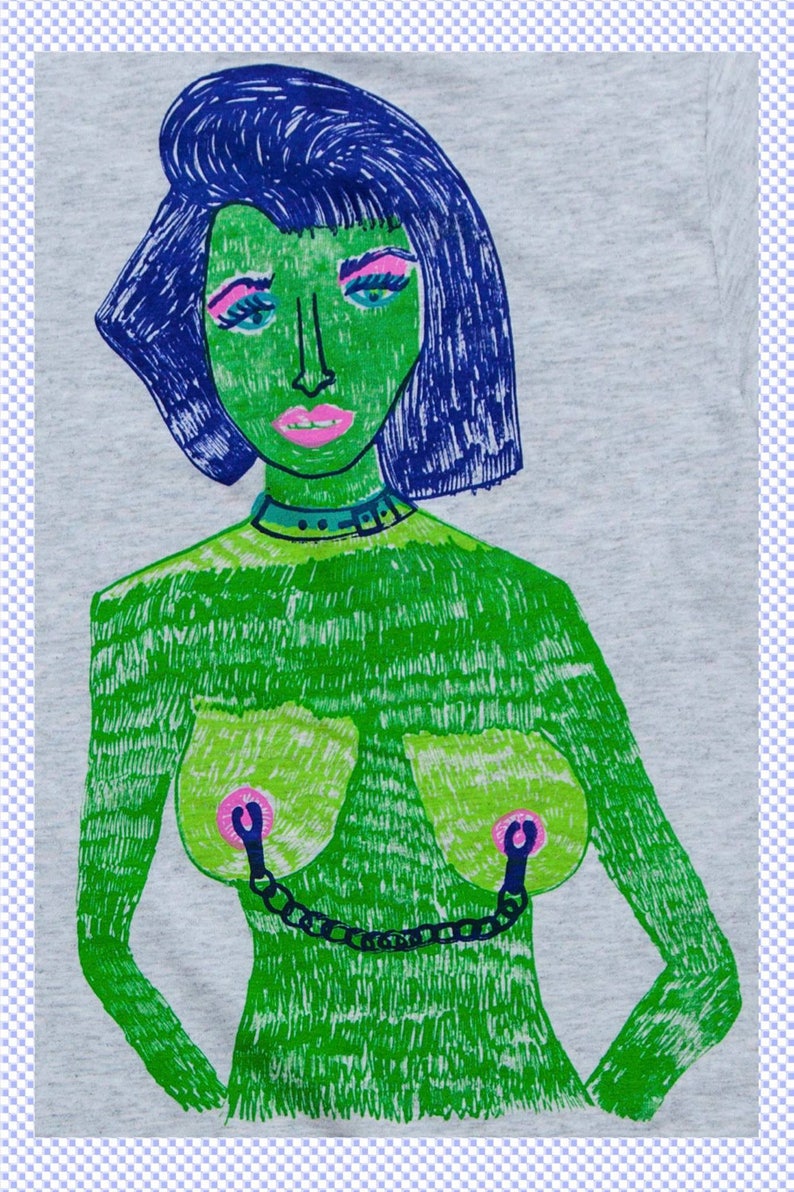 T-shirt with the print Nipples Queen image 4