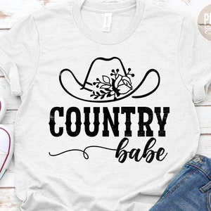 Country Babe. A Western SVG Cut file, with Cowboy Hat, great for crafting Country T-shirt.