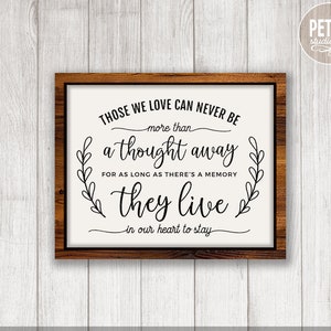As Long As There's A Memory They Live In Our Heart SVG Cut File for Rustic Memorial Sign and In Loving Memory Sign