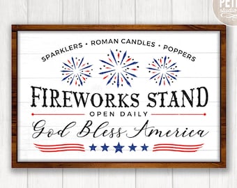 Fourth of July SVG. Fireworks Stand SVG Cut File. For Personal and Commercial Use.
