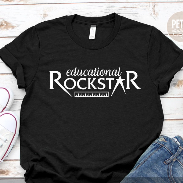 Educational Rockstar SVG. Teacher SVG Cut File for Shirt, Tank Top and Other Apparel.