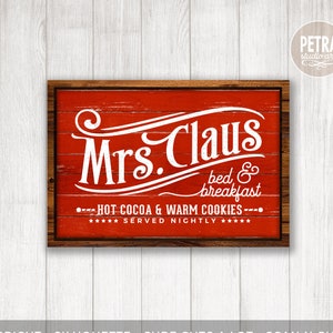 Kerst-SVG. Mevrouw Claus Bed & Breakfast SVG-bestand knippen. Ideaal voor het maken van kersthuisdecoraties.