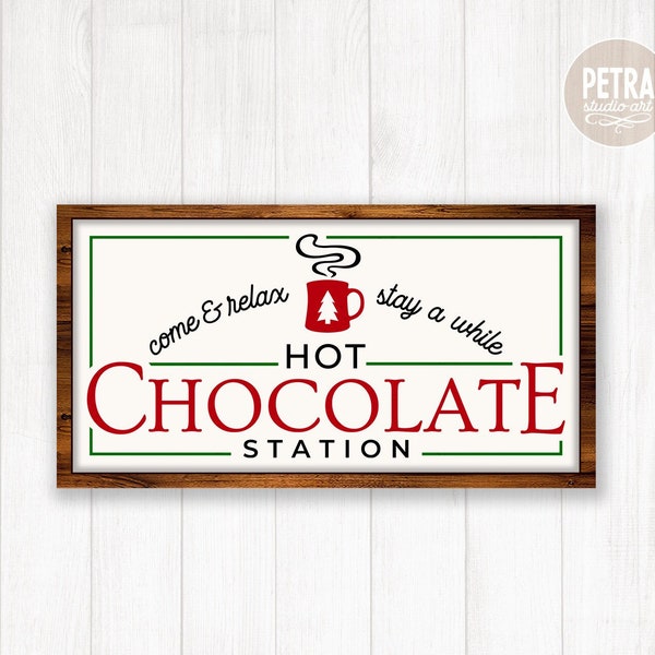 Hot Chocolate Station for Christmas SVG Digital Cut File. Great for Crafting Christmas Wall Decoration.