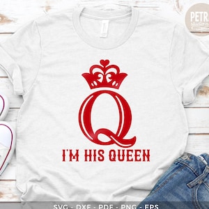 King Of Spade and Queen Of Heart SVG Cut File. Great for Valentines T-Shirt Couple.