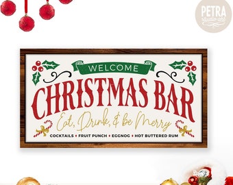 Christmas Bar SVG Digital Cut File for Crafting Rustic Christmas Home Decor. Personal and Commercial Use is Allowed.