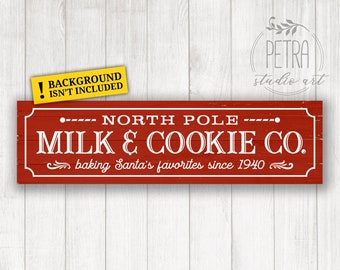 North Pole Milk and Cookie Co SVG Cut File for Rustic Christmas Home Decor and Farmhouse Wall Decoration. Personal and small business use.