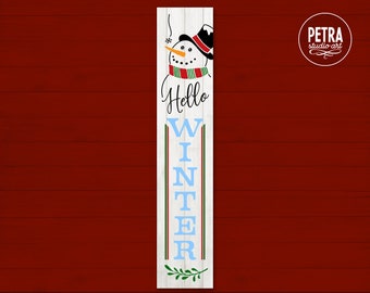Christmas SVG. Hello Winter SVG. Great for Crafting Winter Front Porch Decoration.