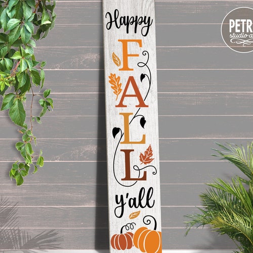 Happy Harvest Tall Porch Sign SVG Cut File. for Personal and - Etsy