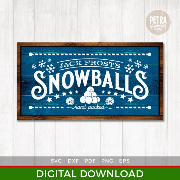 Jack Frost's Snowballs Winter SVG Cut File. Great for Crafting Christmas Wall Decoration.