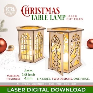 Christmas Table Night Lamp Or Candle Holder Laser Files. Great for Making Your Christmas Decoration.