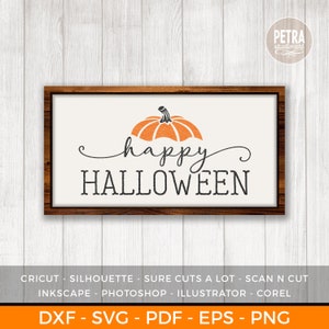 Happy Halloween svg, gesneden bestanden, rustieke svg, herfst svg, boerderij teken svg, houten bord svg, commercieel gebruik, digitaal bestand, Halloween-borden