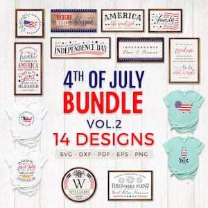 4th of July Bundle of 14 Designs, For personal and small business use.
