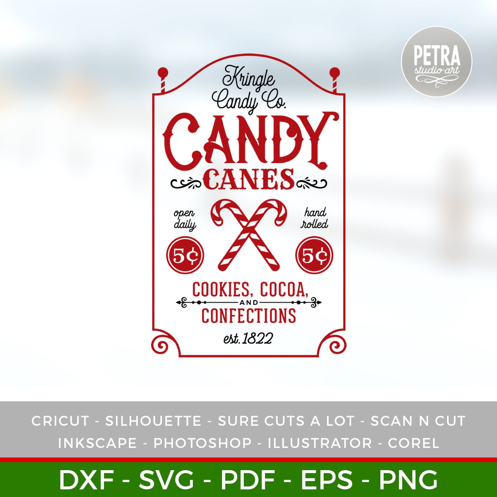 Christmas SVG. Kringle Candy Co Candy Canes SVG Cut File. Etsy UK