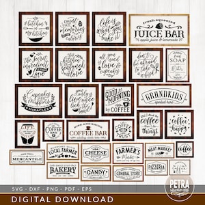 SVG Cut Files Farmhouse Bundle of Home Wall Signs, Family, Coffee ...