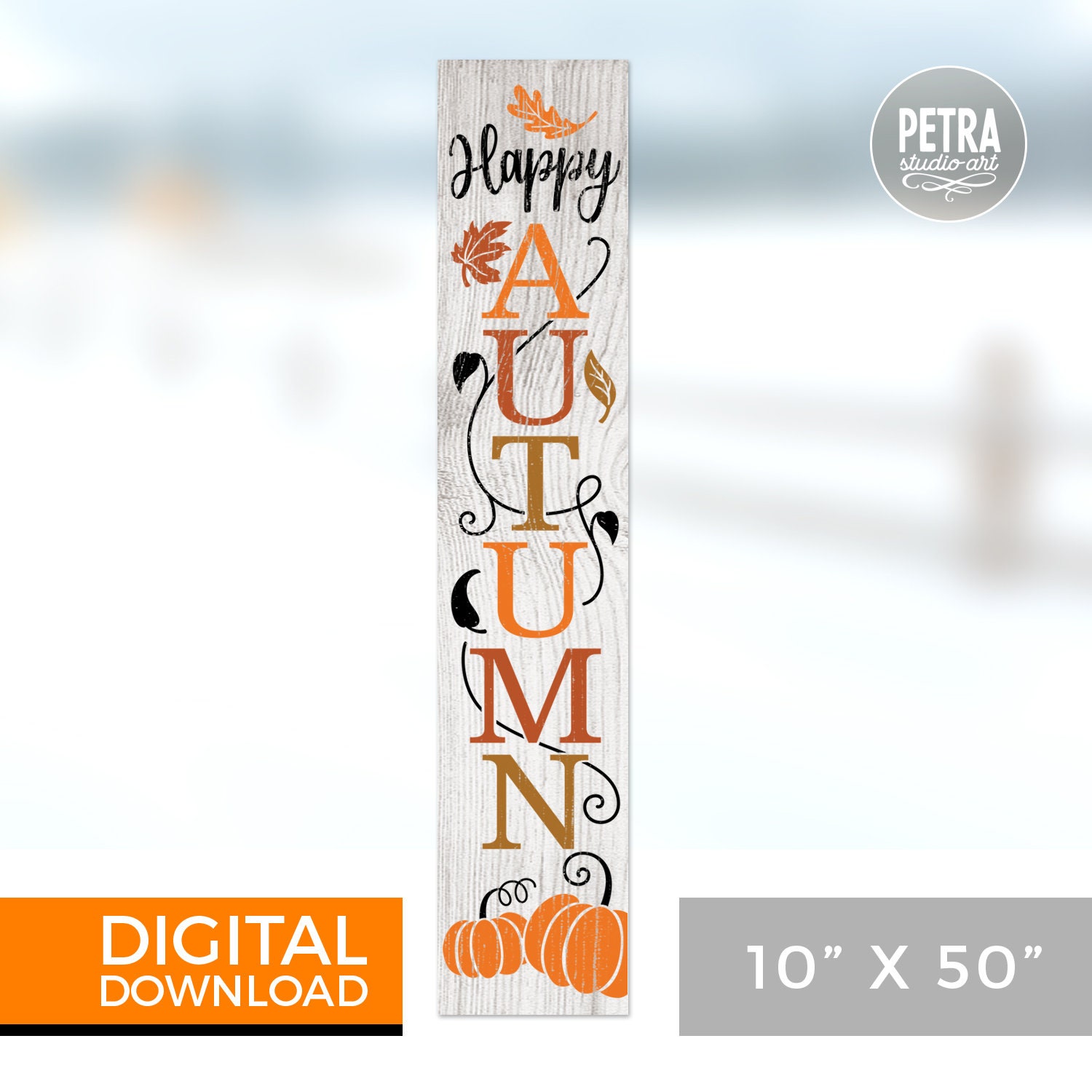 Happy Autumn Vertical Sign SVG Cut File. for Personal and - Etsy