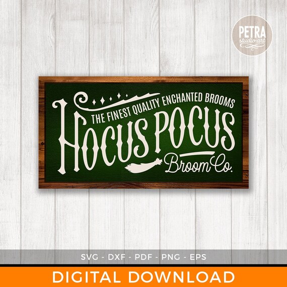 Hocus Pocus Broom Co SVG Cut File. Great for Halloween Wall Etsy