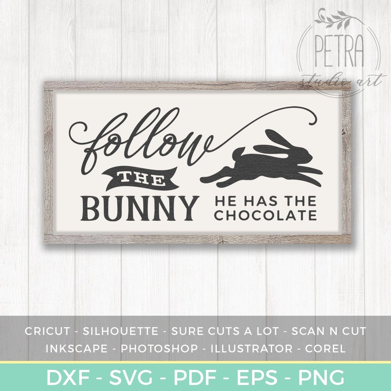 Download Chocolate Easter Bunny SVG cut file. Follow The Bunny for ...