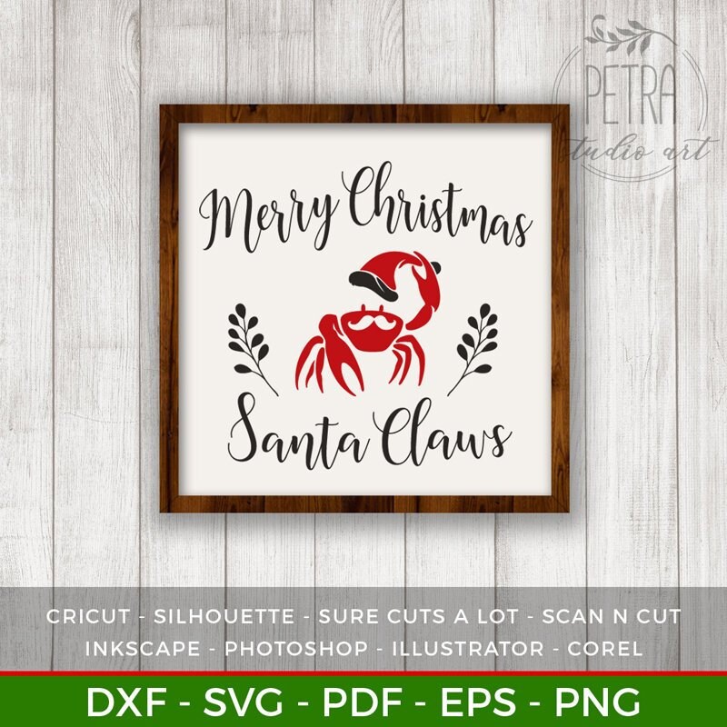 Download Merry Christmas Santa Claws Svg Cut File Printable for | Etsy