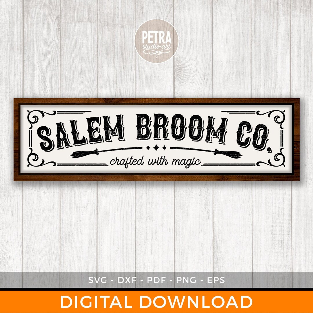 Salem Broom Co Sign SVG. A Halloween SVG Cut File. Great for Halloween