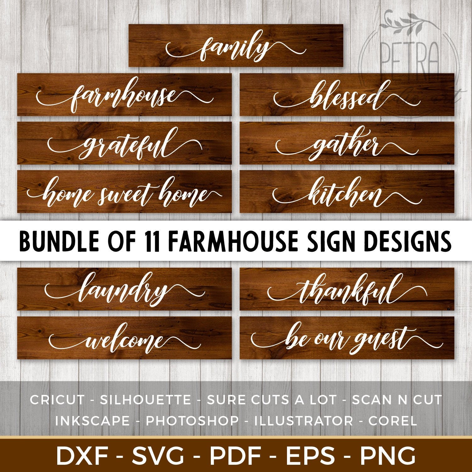 Download Rustic Farmhouse Signs Bundle SVG Cut File for Rustic Home ...