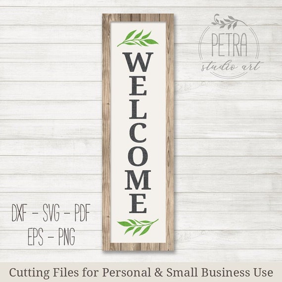 Download Welcome Sign Svg Cut File For Farmhouse Front Porch Vertical Etsy PSD Mockup Templates