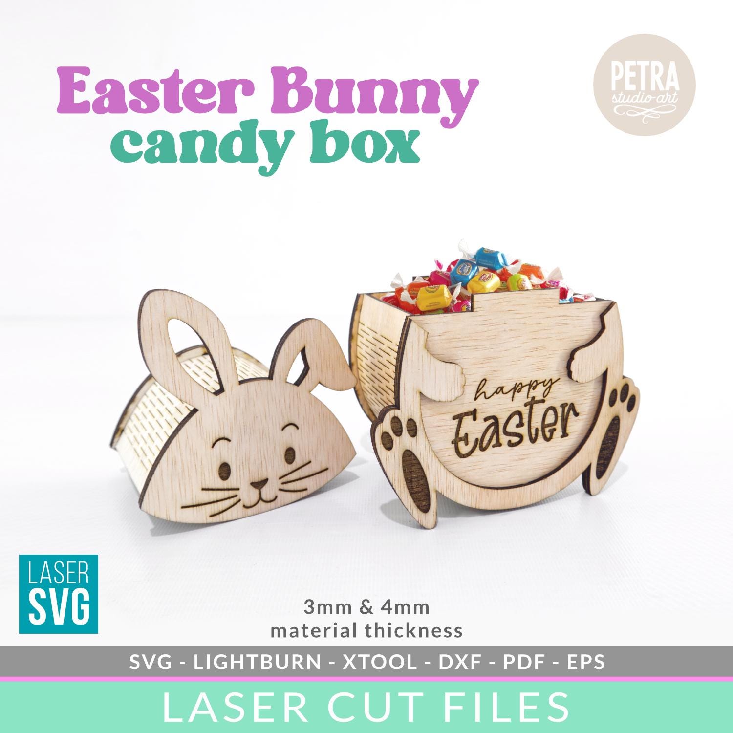 Easter Bunny Candy Box SVG Laser Cut Engrave and CNC Files. Xtool Laser ...