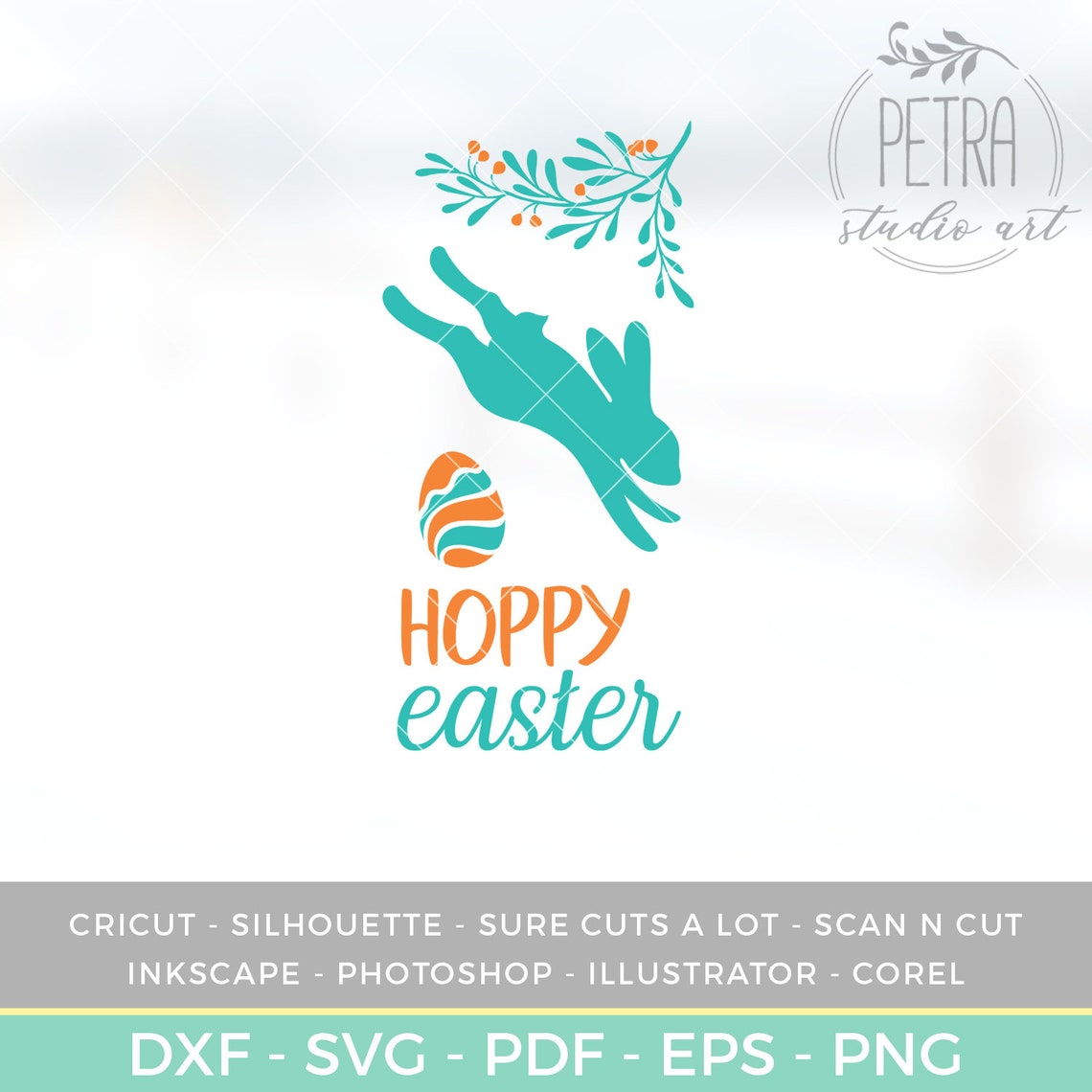 Hoppy Easter SVG Cut File for Easter Sign. With Bunny and Easter Egg. A ...